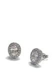Buckley London THE CARAT COLLECTION - CLEAR OVAL HALO EARRINGS, Silver, Women