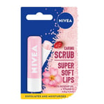NIVEA Caring Scrub Rosehip Oil +Vit-E Super Soft Lips Lip Balm 5.5ml