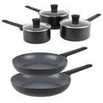 Russell Hobbs 5 Piece Pan Set Non-Stick Cooking Pans 16/18/20/24/28cm Easy Clean