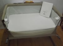 New 2 x Baby Crib Fitted Sheets to fit Chicco Next2Me Crib  - 100% Cotton