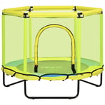 4.6 FT Kids Trampoline with Security Enclosure Net Bungee Gym, Yellow