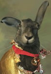 Inkognito Påskkort - Enkelt Kort Kanin i guldfolie (Fraktfritt)