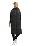 ONLY Women Long Puffer Vest | Padded Quilted Transitional Jacket Sleeveless | with Hood ONLALINA, Colours:Black, Size:XS