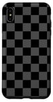 Coque pour iPhone XS Max Motif damier gris foncé et noir