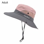 Vandringshatt Hästsvans Fiskarstil Andningsbar Bergsmössa För Föräldrar UV-skydd Sommar Dam Utomhus Solskärm pink 52-54cm