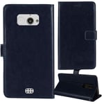 Lankashi Stand Premium Retro Business Flip Leather Case Protector Bumper For Doro 7010/7011 2.8" Protection Phone Cover Skin Folio Book Card Slot Wallet Magnetic（Dark Blue）