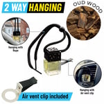 OUD WOOD Car Diffuser Air Freshener - Air Vent Clip Included - 2 way hanging