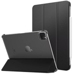 Omslag for Apple iPad PRO 12.9 2021 (5. gen) MoKo tynn, gjennomsiktig bakside Tri-fold Case BLACK