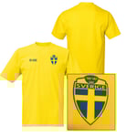 Sverige stil fotbollströja - Polyester tröja Yellow 11-12 år 152cl