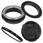 Fotodiox M-Reverse-55-Nikon-Kit RB2A 55MM Macro Reverse Ring Kit with G and DX Type Lens Aperture Control, 52MM Lens Cap and 52MM UV Protector Fits Nikon