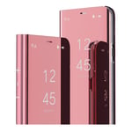 MRSTER Sony Xperia 1 II Case, Mirror Design Clear View Flip Bookstyle Protecter Shell With Kickstand Case Cover for Sony Xperia 1 II. Flip Mirror: Rose Gold