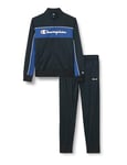 Champion Men's Legacy Icons Tracksuits-Special Polywarpknit High-Neck Full-Zip Logo Box, Navy Blue, L
