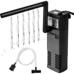 Akvarievattenflödesfilter 4W 300L/H Internt akvariefilter 60L Akvariepumpfilter med filter S