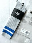 UGG Mens Grey Blue White CREW Cushioned Sports SOCKS New UK 7-11.5 40-47 Box 2