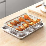 2 in 1 Air Fryer Basket for Oven Stainless Steel Crisper Tray and Pan2011