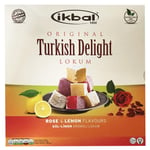 Handmade Ikbal Original Turkish Delight 350g ( Rose & Lemon) Halal, Kosher, Glucose-Free, Vegan
