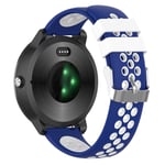 20mm Garmin Vivoactive 3 dual-color silicone watch band - Blue / White Hole