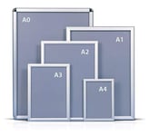 Linno® A1A2A3A4 Silver Snap Frame Poster Clip Holders Displays Retail Wall Notice Board Box of 5 (A1)