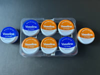 8 x VASELINE LIP THERAPY PETROLEUM JELLY ORIGINAL BLUE AND COCOA BUTTER TIN 20g