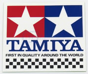 Tamiya 66001 Official Logo Chequer Sticker/Decal (58mm x 62mm), NEW