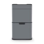 Tower T938021GRY Ozone Recycling Sensor Bin, 50L, Complete Recycling System, Hands Free Opening, Carbon Filter, Grey