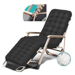 Reclining Patio Chairs Portable Foldable Deck Chair, Zero Gravity Recliner Padded Patio Lounger Chair, with Adjustable Headrest, for Office, Beach, Swimming Pool, Garden