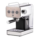 Russell Hobbs Distinctions Espresso Coffee Machine, 15 Bar Pump Pressure + Milk Frother Steam Wand, Latte & Cappuccino, Detachable Water Tank, ESE pods,Cup warmer, Titanium, S/Steel, 1350W, 26452