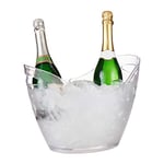 Relaxdays Seau à glaçon, récipient 6 l, rafraîchir champagne, bière & vin, plastique, HLP 25,5x34,5x26 cm, transparent