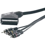Vivanco 2m Scart Rca Adapter Cable IN/Out Scart Av for TV PC Camcorder