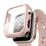 PZOZ Compatible with Apple Watch Series 6/5/4/SE Screen Protector,iWatch PC Case PET Film All-around Bumper Protective Cover Compatible With i Watch Smartwatch Accessories (40mm, Pink)