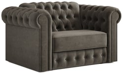 Jay-Be Chesterfield Fabric Chair Cuddle Sofa Bed - Pewter