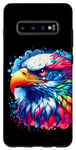 Galaxy S10+ Cool Bald Eagle Spirit Animal Illustration Tie Dye Art Case