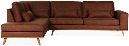 Skånska Möbelhuset Ranger soffa med öppet avslut vänster - Cognac (Läderutseende) / EK
