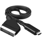 Debuns - Câble péritel vers HDMI-Adaptateur péritel vers HDMI-Convertisseur audio vidéo péritel tout en un vers hdmi 1080p/720p