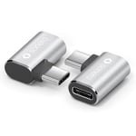 Sonero USB-C mâle vers prise USB-C coudée à 90°, adaptateur USB-C, 40Gbps, 240W, 8K60Hz, boîtier en aluminium, argent