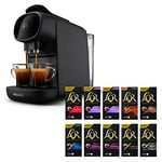 L'OR BARISTA Sublime Coffee Machine Black by Philips with L'OR Espresso Variety 10X10PC Aluminium Coffee Capsules (Total 100 Capsules)