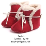 Baby Fleece Shoes Warm Boots Prewalker Red L