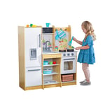 KidKraft Fresh Harvest Play Kitchen with Lights and Sounds for Kids, Wooden Toy Kitchen with Play Food and Kitchen Accessories, Kids' Kitchen set, Kids' Toys, 10065