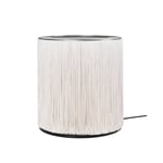 Gubi - Model 597 Floor Lamp, Base: Polished Aluminum, Shade: Cream Fringe - Skärmlampor - Gianfranco Frattini - Beige