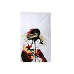 lachineuse - Noren Japonais Geisha - Rideau Japonais Femme Japonaise - Décoration Porte & Murs - Tapisserie Murale - 90 x 147 cm - Tableau Traditionnel - Idée Cadeau Déco Asiatique - Coloris Blanc