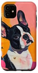 Coque pour iPhone 11 Collages rétro rêveurs avec un chien heureux bouledogue animal mammifère