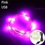 Led String Fairy Lights Decor Lamp Pink 5m