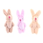 Cute Soft Mini Joint Rabbit Pendant Plush Bunny Toy Doll Diy Key Pink