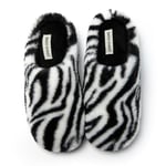 JOMIX Chaussons Femme Hiver Pantoufles Femme Confortable Chaud Doux Chaussons Fourrure Femme Mémoire Mousse pour Maison Hiver (Blanc Noir, 38)