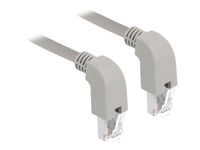 Delock - Patch-Kabel - Rj-45 (Hane) Vinklad Nedåt Till Rj-45 (Hane) Vinklad Nedåt - 2 M - Sf/Utp - Cat 5E - Halogenfri - Grå