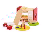 Jouet Hape - Ensemble Chambre Enfant pour Maison de Poupée en Bois - Accessoires Chambre Enfant en Bois Lit Superposé - Jouet pour Fille et Garçon - Jeux pour Enfant à partir de 3 Ans -