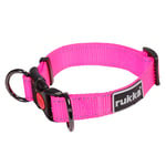 Rukka® Bliss Neon halsband, pink - Stl. M: 30 - 50 cm halsomfång, B 25 mm