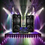Pack DJ Sono 2 Enceintes Ibiza STAR212 2x1500W - Ampli 2x800W AMP1000-MKII - Table de Mixage DJM102-BT - Casque - Soirée Pro Bar