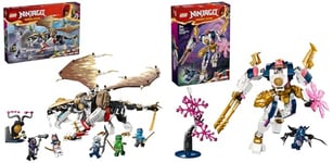 LEGO Ninjago Egalt Le Maître Dragon, Jouet Ninja avec 5 Minifigurines Ninja Dont Personnages Lloyd & Ninjago Le Robot Élémentaire de la Technologie de Sora, Jouet de Construction pour Enfants