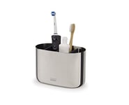 Joseph Joseph EasyStore - Luxe Stainless-steel Toothbrush Holder Caddy Bathroom Storage, Large- Steel